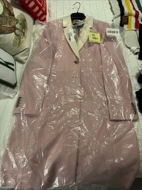 J. Crew Pink Coat with Cream Collar